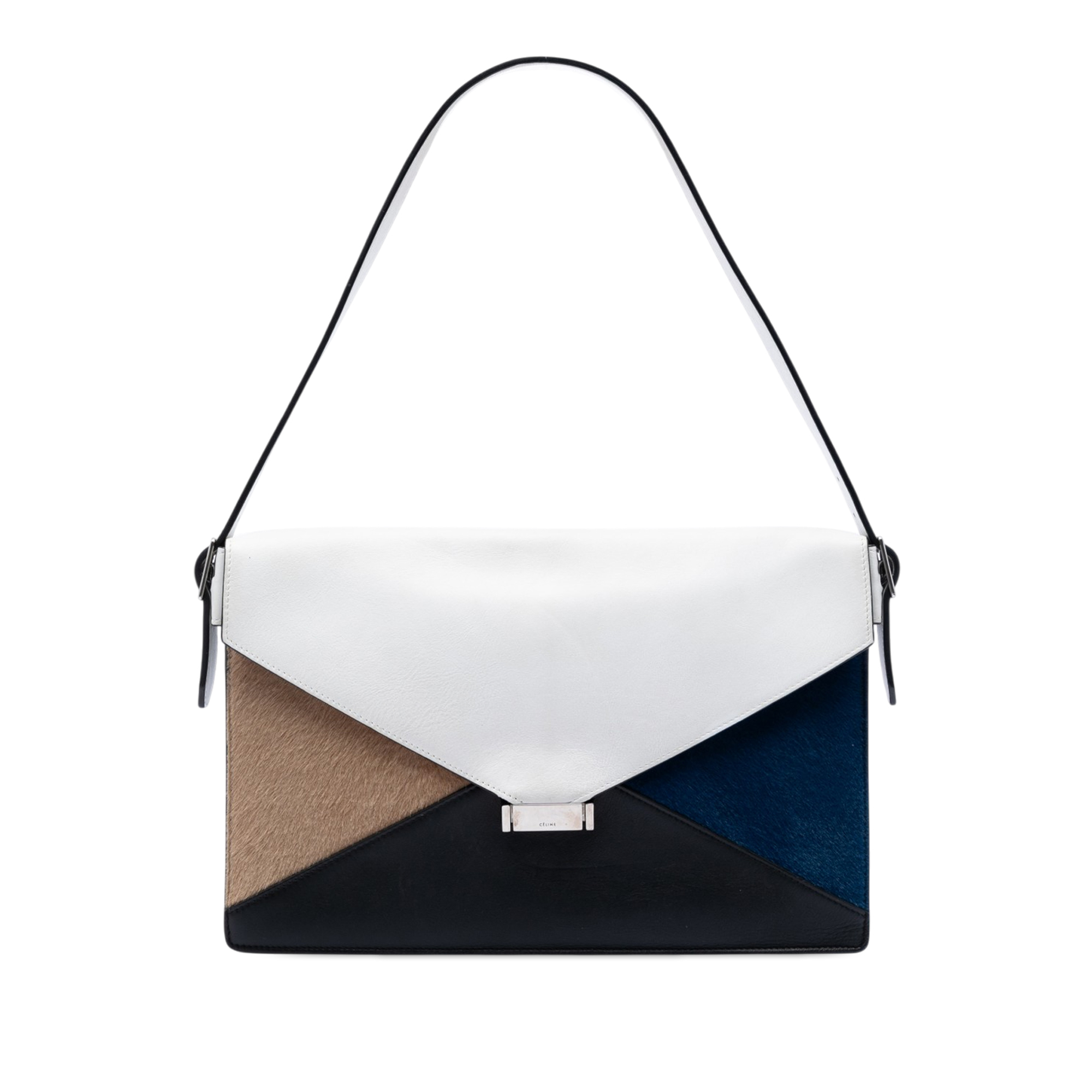 Pre-Loved Celine Multicolor Leather And Pony Hair Diamond Shoulder Bag